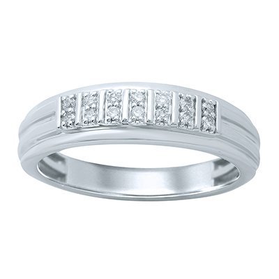 10K 0.17CT D-RING BAND MENS RDS