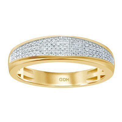 10K 0.17CT D-RING BAND MENS RDS