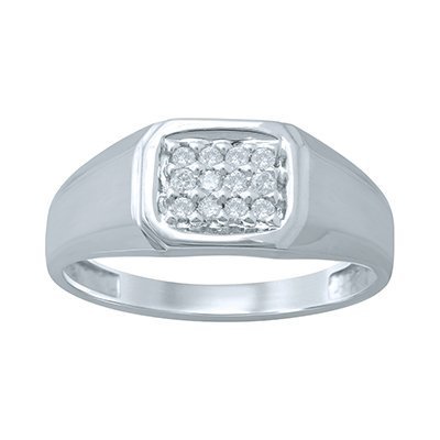 10K 0.18CT D-RING MENS RDS
