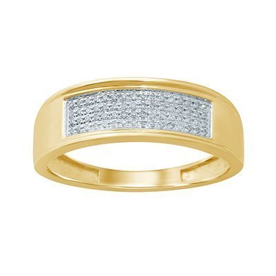 10K 0.19-0.20CT D-RING BAND MENS RDS