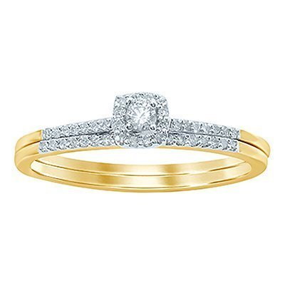 10K 0.19-0.21CT D-BRIDAL SET RDS CNTR 0.06CT