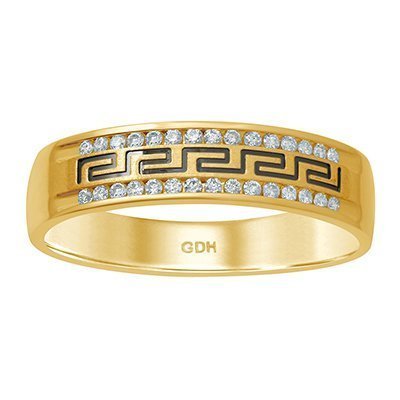 10K 0.19-0.21CT D-MACHINE BAND MENS RDS