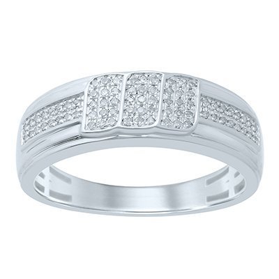 10K 0.19CT D-RING BAND MENS MP