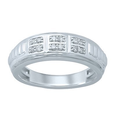 10K 0.19CT D-RING BAND MEN'S RDS