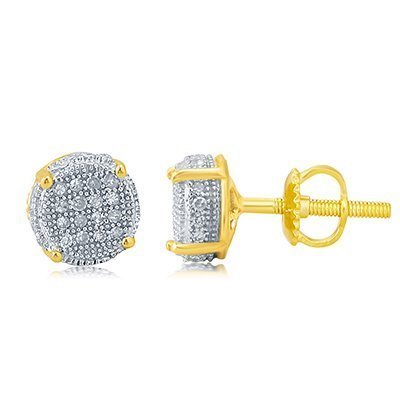 10K 0.20CT D-EARRING RDS MP " CIRCULAR CYLINDER "