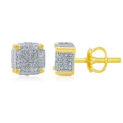 10K 0.20CT D-EARRING RDS MP " ILLUSION CUBE "