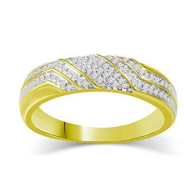 10K 0.20CT D-RING BAND MEN RDS