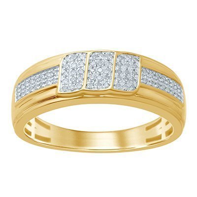 10K 0.20CT D-RING BAND MENS MP