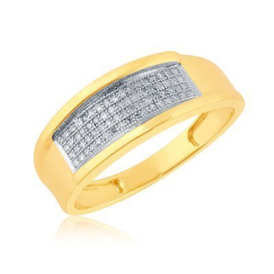 10K 0.20CT D-RING MEN BAND RDS MP