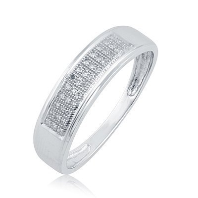10K 0.20CT D-RING MEN BAND RDS MP "3 ROWS"