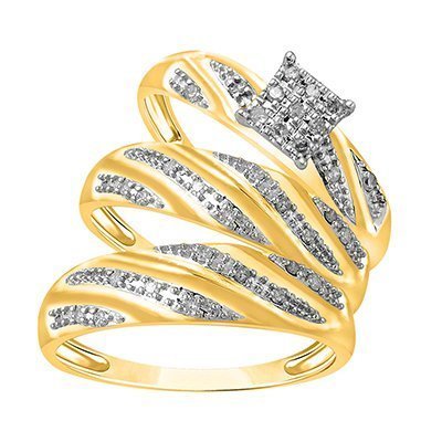 10K 0.21-0.27CT D-RING TRIO SET RDS MP