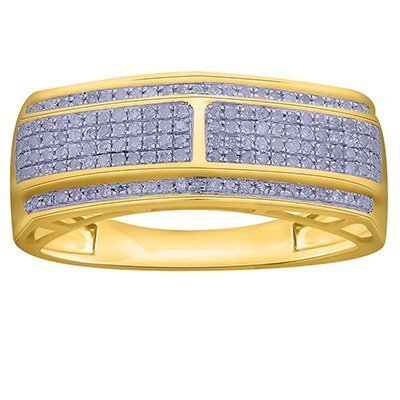 10K 0.22-0.37CT D-RING MEN BANDS RDS