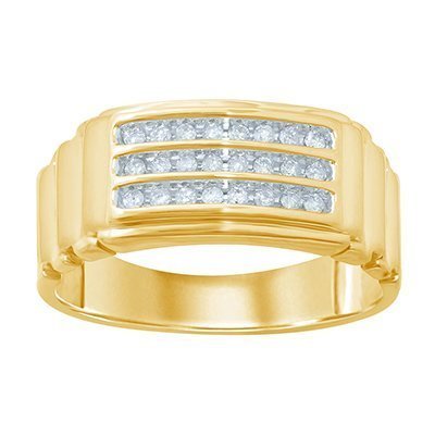10K 0.23-0.24CT D-RING BAND MENS RDS