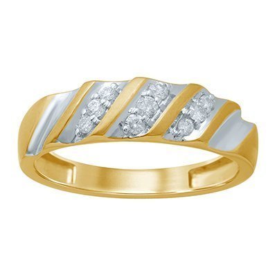 10K 0.23-0.25CT D-RING BAND MEN RDS