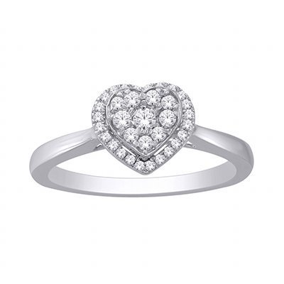 10K 0.23-0.25CT D-RING HEART LDS RDS