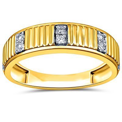 10K 0.23-0.27CT D-RING BAND MEN'S RDS