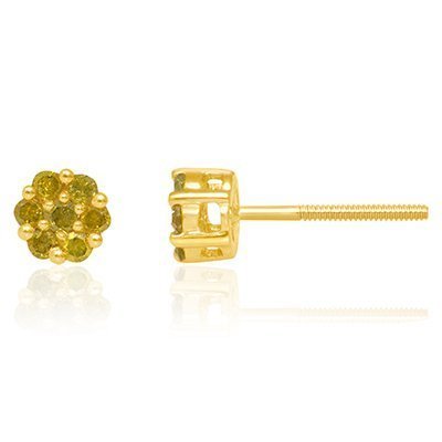 10K 0.24-0.26CT D-EARRING RDS CAN INV FLOWER