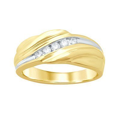 10K 0.24-0.28CT D-RING BAND MENS RDS