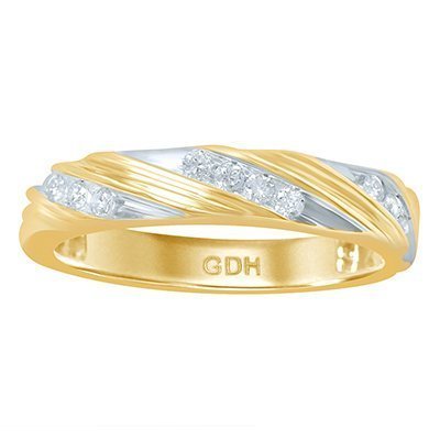 10K 0.25-0.26CT D-RING BAND MEN'S RDS