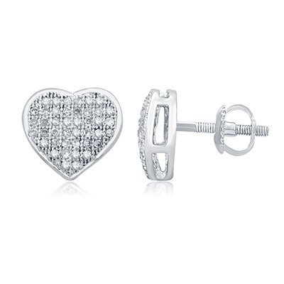 10K 0.25CT D-EARRING RDS LDS MP HEART