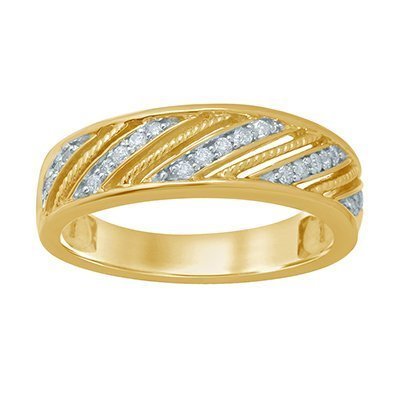 10K 0.25CT D-RING BAND MENS RDS