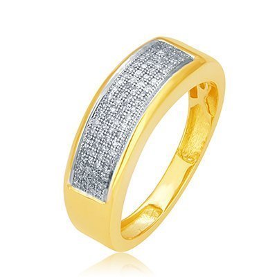 10K 0.25CT D-RING MENS BAND RDS MP