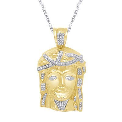 10K 0.26-0.32CT D-PENDANT MEN RDS JESUS