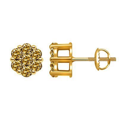 10K 0.27-0.28CT D-EARRING CAN FLOWER