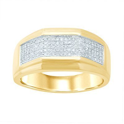 10K 0.28-0.32CT D-RING MEN BAND RDS