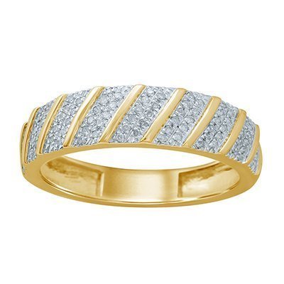 10K 0.28CT D-RING BAND MEN RDS