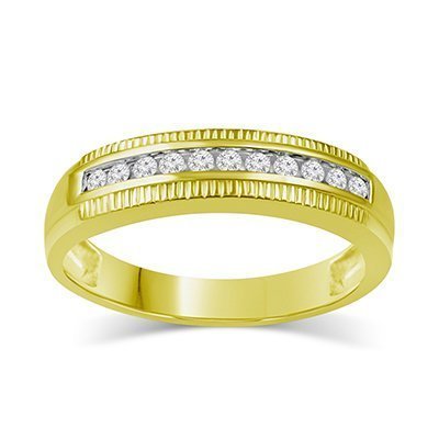 10K 0.28CT D-RING BAND MEN RDS