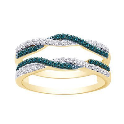 10K 0.29-0.33CT D-RING GUARD LDS RDS BLU/WHT