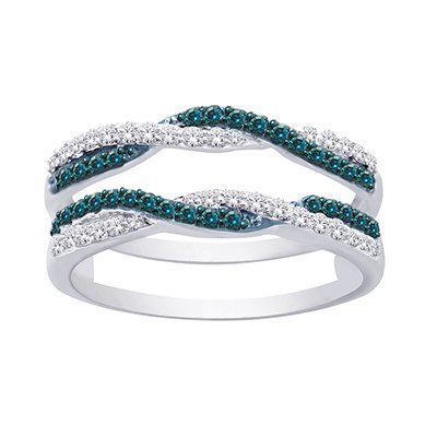 10K 0.30-0.35CT D-RING GUARD LDS RDS BLU/WHT