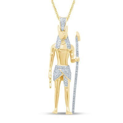 10K 0.33-0.37CT D-PENDANT RDS MENS