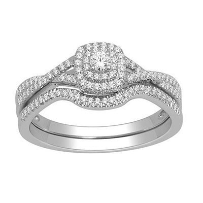 10K 0.33CT D-BRIDAL SET RDS CNTR 0.07CT