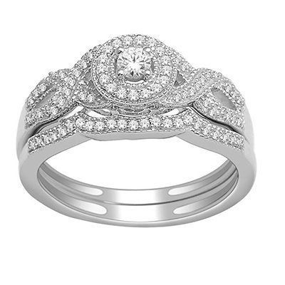 10K 0.33CT D-BRIDAL SET RDS CNTR 0.10CT