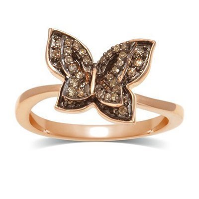 10K 0.34CT D-RING LDS RDS BROWN