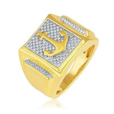 10K 0.35CT D-RING MENS RDS