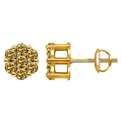 10K 0.36-0.37CT D-EARRING CAN FLOWER