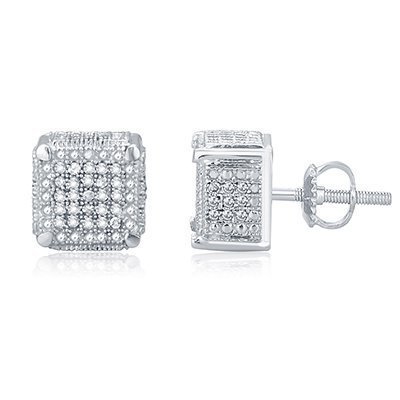10K 0.36CT D-EARRING RDS MP " ILLUSION CUBE "