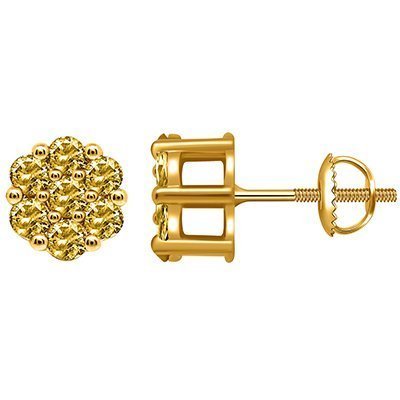 10K 0.37CT D-EARRING CAN FLOWER