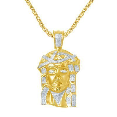 10K 0.38-0.45CT D-PENDANT MEN RDS "JESUS"