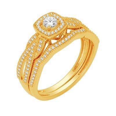 10K 0.40CT D-BRIDAL SET RDS CNTR 0.14-0.15CT