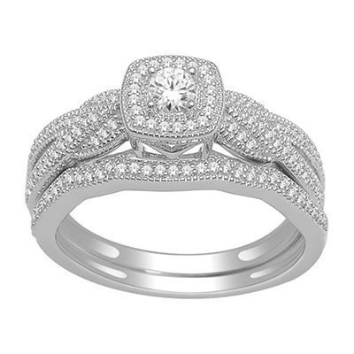 10K 0.40CT D-BRIDAL SET RDS CNTR 0.14-0.15CT