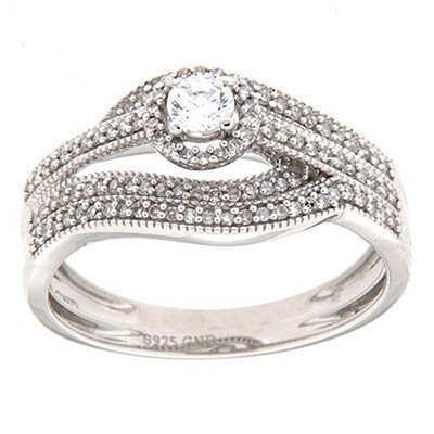 10K 0.40CT D-BRIDAL SET RDS CNTR 0.15CT