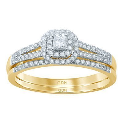 10K 0.43-0.44CT D-BRIDAL SET  RDS CNTR 0.09CT
