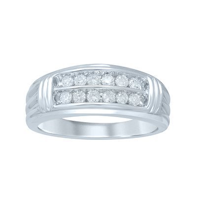 10K 0.47-0.50CT D-RING MENS RDS BAND