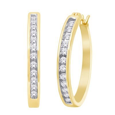 10K 0.49-0.50CT D-EARRINGS HOOP RDS