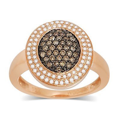 10K 0.49CT D-RING LDS RDS BRN/WHT