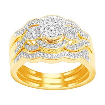 10K 0.50CT D-BRIDAL SET RDS 2 BANDS